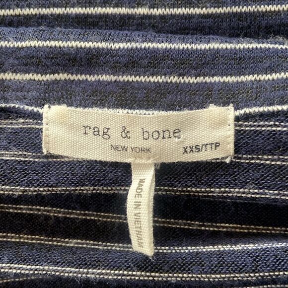Rag & Bone Dress Maxi “Viola” Navy / White Striped Excellent Sz 2/4 - Picture 7 of 7